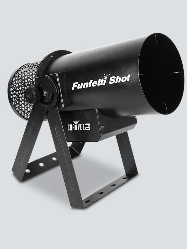 2 Pack CHAUVET DJ Funfetti Shot Professional Special Event Confetti Launcher and Remote 